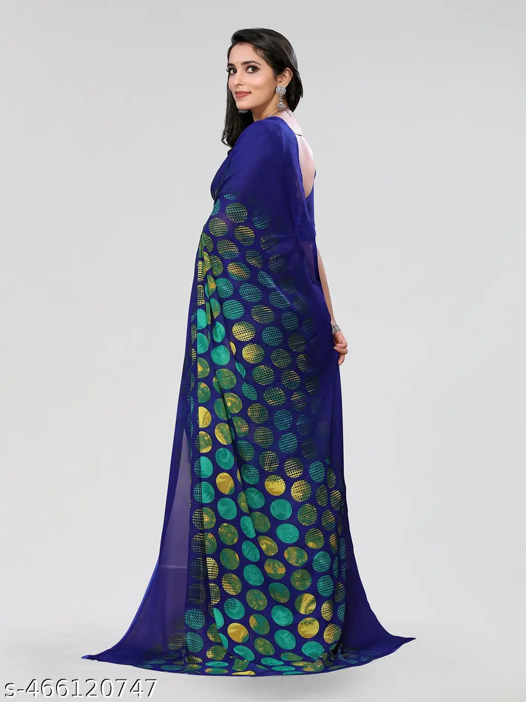 Printed Georgette Blouse Piece: Daily Wear - Image 3