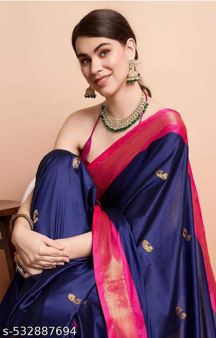 Red & Black Paithani Sico Silk Saree - Image 4
