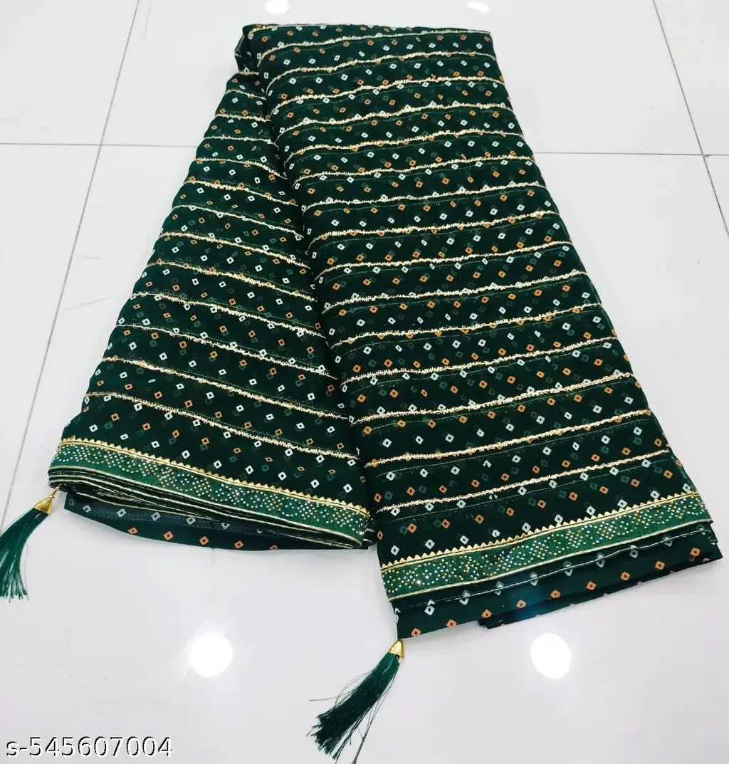 Trendy & Fancy Bandhani Georgette Sarees - Image 3