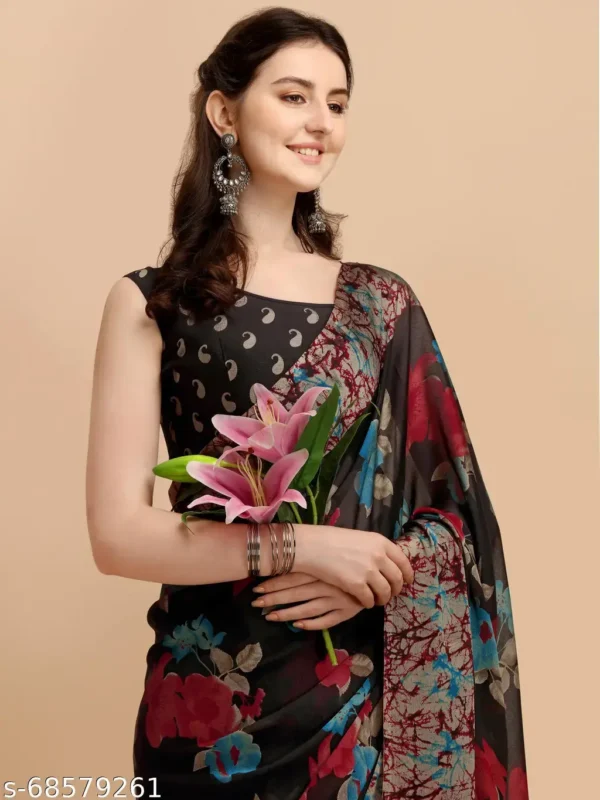 n1mow_1024.webp Floral Georgette Saree: Unstitched Blouse Piece