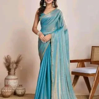 Elegant Beaded Stone Saree