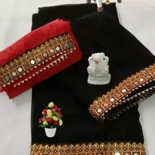 Red Georgette Party Saree with Blouse
