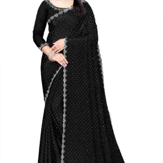 Black Silk Saree: Embellished Work of Art