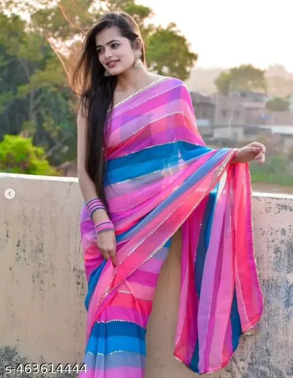 nlqcd_1024.webp Elegant Georgette Colorblock Saree Blouse Piece