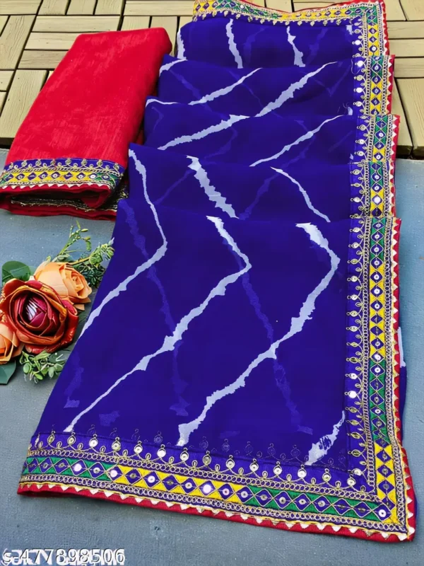 nmpj4_1024.webp Sawan Bandhani Georgette Saree: Mothra Design