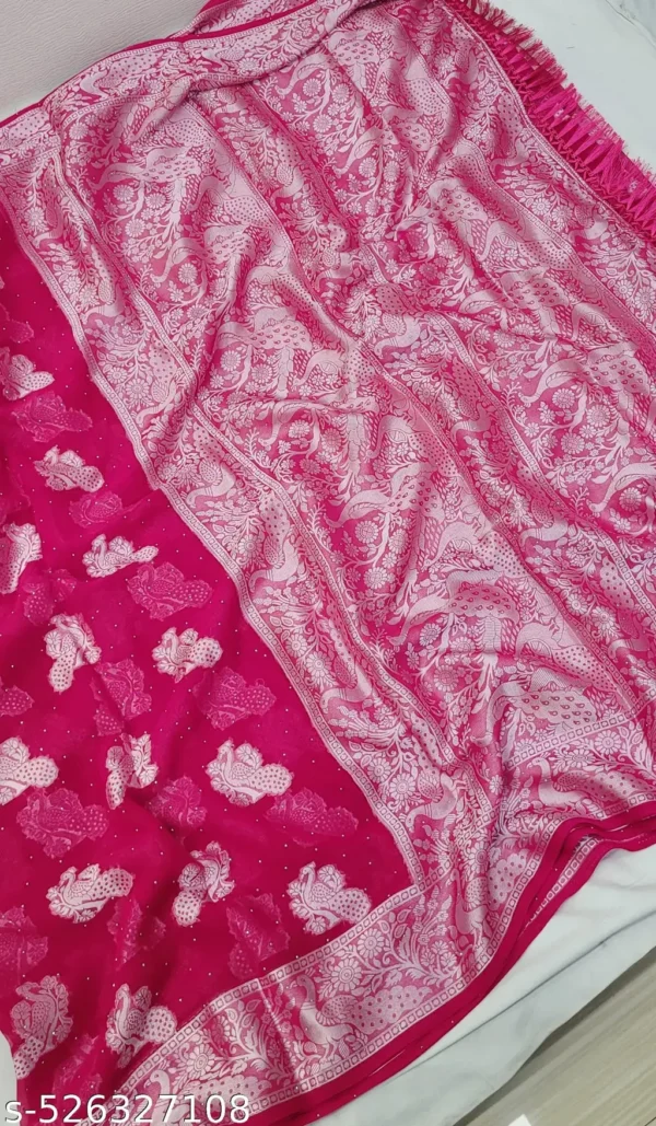 Georgette Zari Saree with Swarovski Tassels