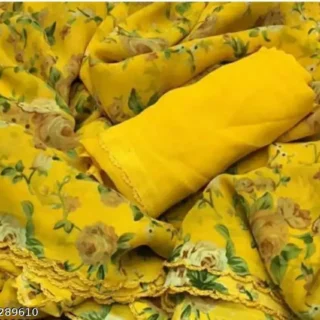 Haldi Yellow Saree with Blouse