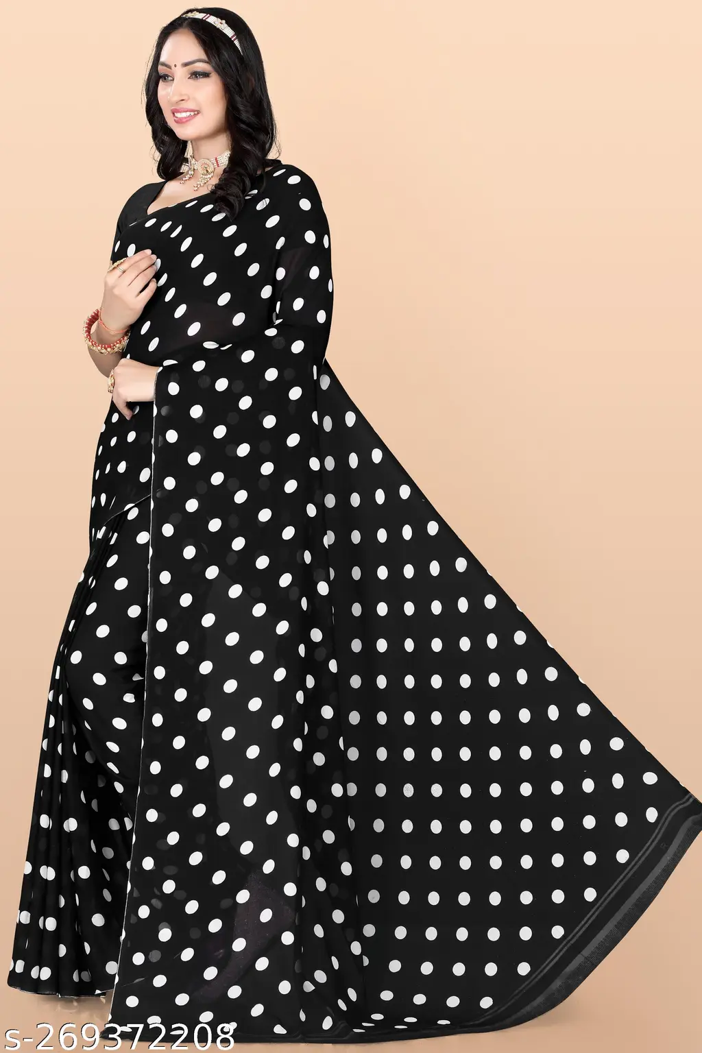 Leelavati Black Georgette Daily Saree - Image 4