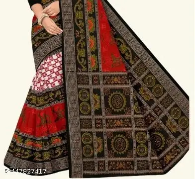 Pasapalli Ikat: Pure Cotton Sambalpuri Saree - Image 3