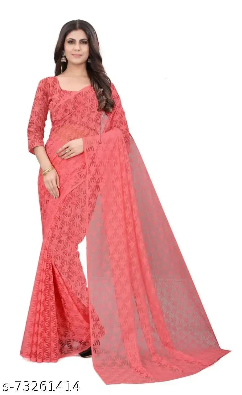 Pink Jacquard Brasso Saree Blouse - Image 3