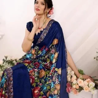 oqllq_1024.webp Printed Georgette Saree Blouse Piece Women