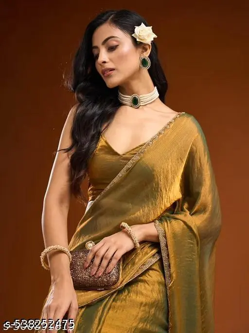 Rich Chiffon Saree Blouse Fendy Border - Image 2