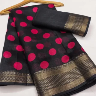 paawn_1024.webp Cotton Silk Saree: Elegant Weave & Print