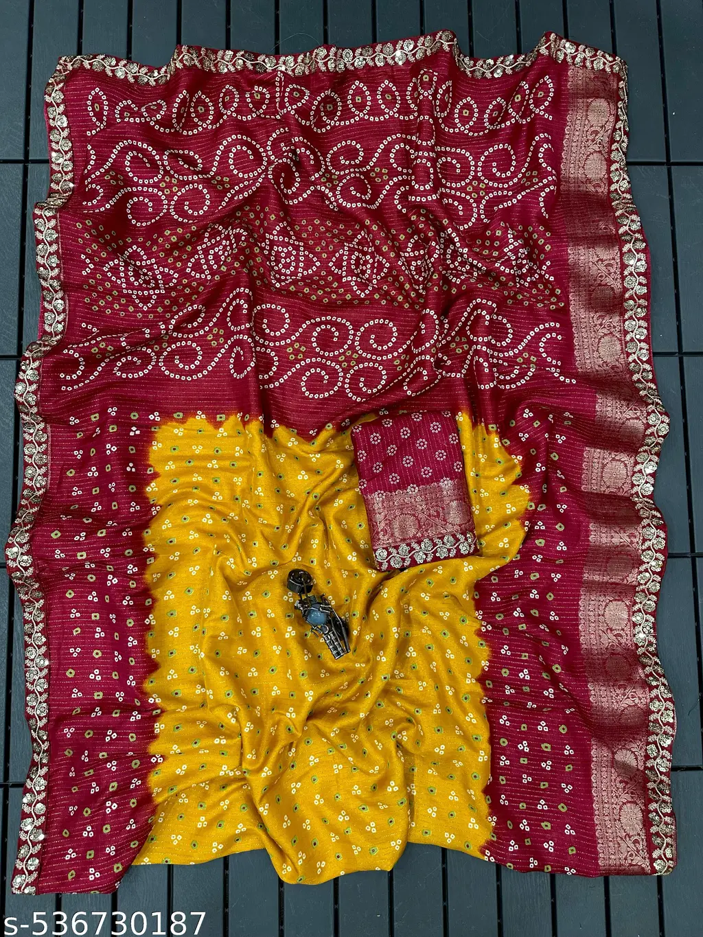 Rekko Silk Floral Lace Border Saree - Image 4