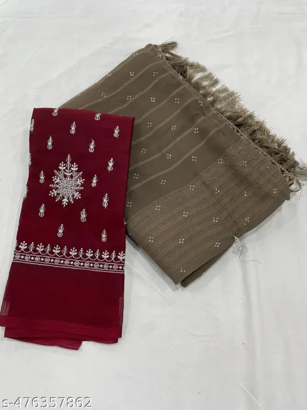 pflvo_1024.webp Beige Georgette Vichitra Saree with Blouse