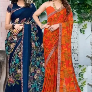 Georgette Printed Sarees: Trendy & Stylish