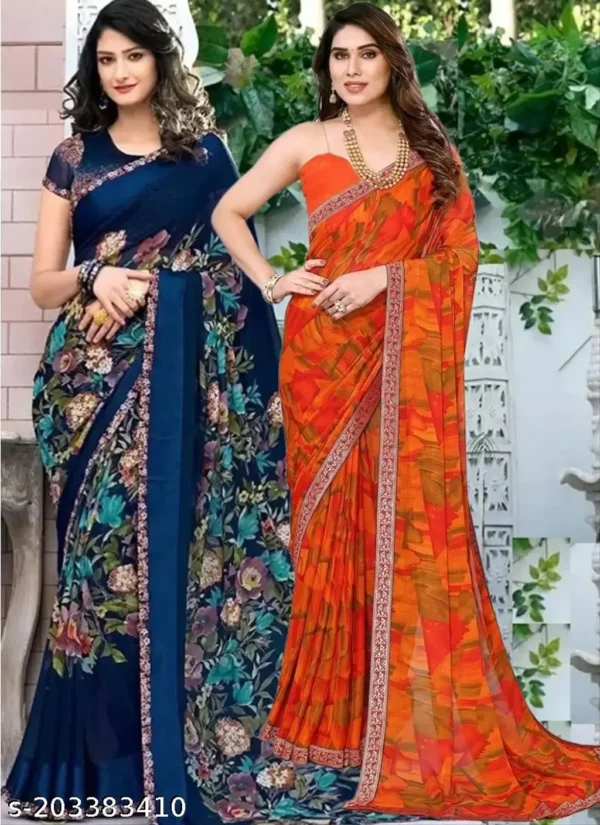 Georgette Printed Sarees: Trendy & Stylish