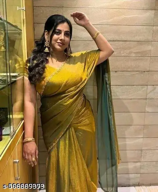 Trendy Party Wear Chiffon Saree Blouse - Image 4