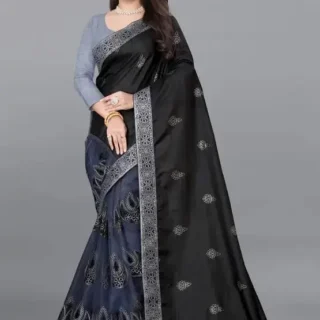 Embroidered Bollywood Net Saree