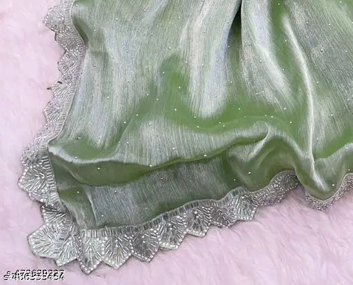 Stone Work Lace Jimmychu Saree - Image 4