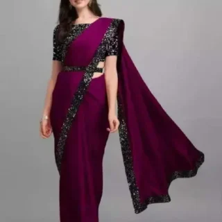 Trending Enterprise Saree: Same Color Blouse