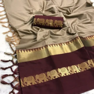 Cotton Silk Elephant Kanjivaram Sarees