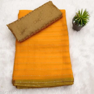 Yellow Haldi Wedding Party Saree