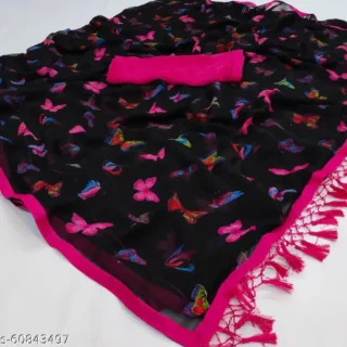 Printed Georgette Saree Blouse