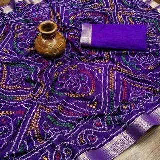 qnuph_1024.webp Bandhani Print Georgette Saree Blouse
