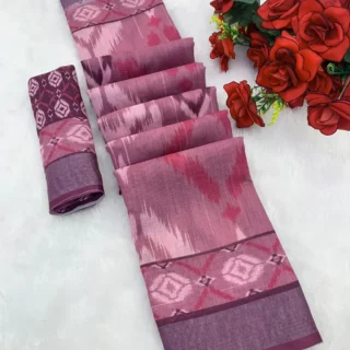 Cotton Lilan Digital Print Silk Saree