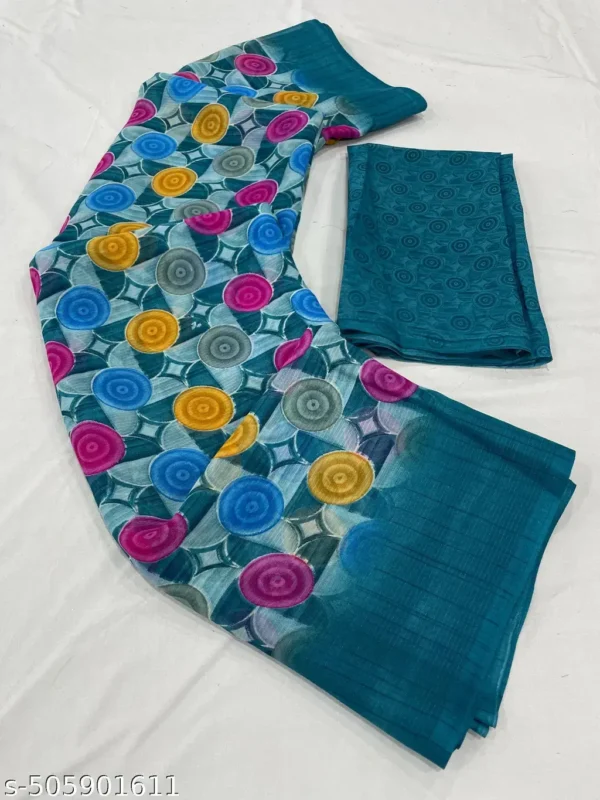 Dori Blue Georgette Saree with Blouse