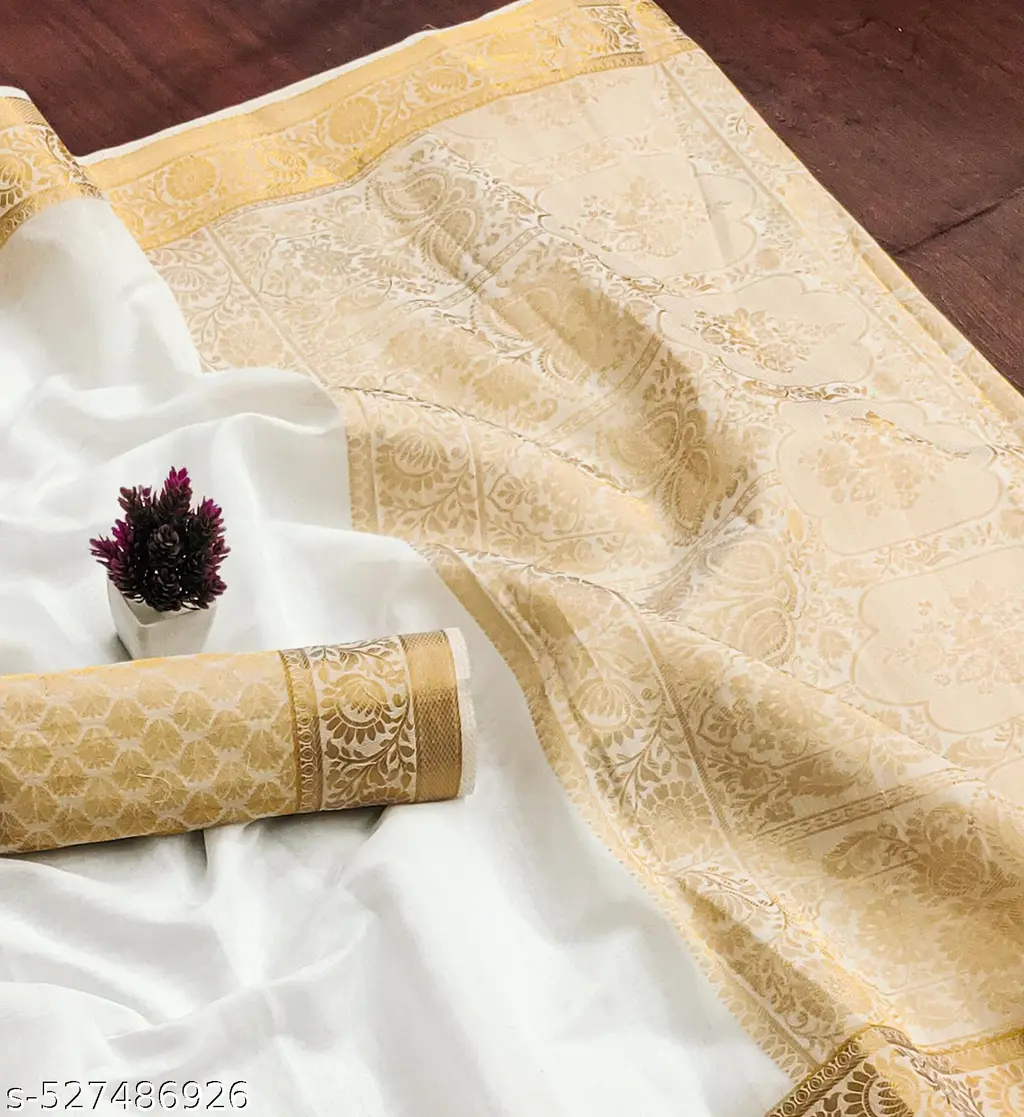 Golden Weave Banarasi Cotton Silk Saree - Image 3