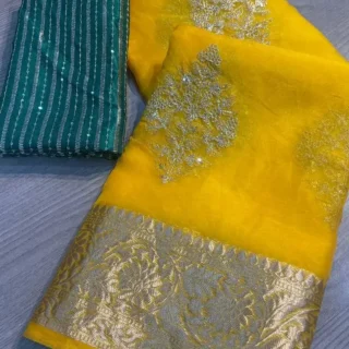 Kanchi Organza Saree: Elegant Drapes of Tradition