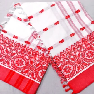 White & Red Kanjivaram: Durga Puja Saree
