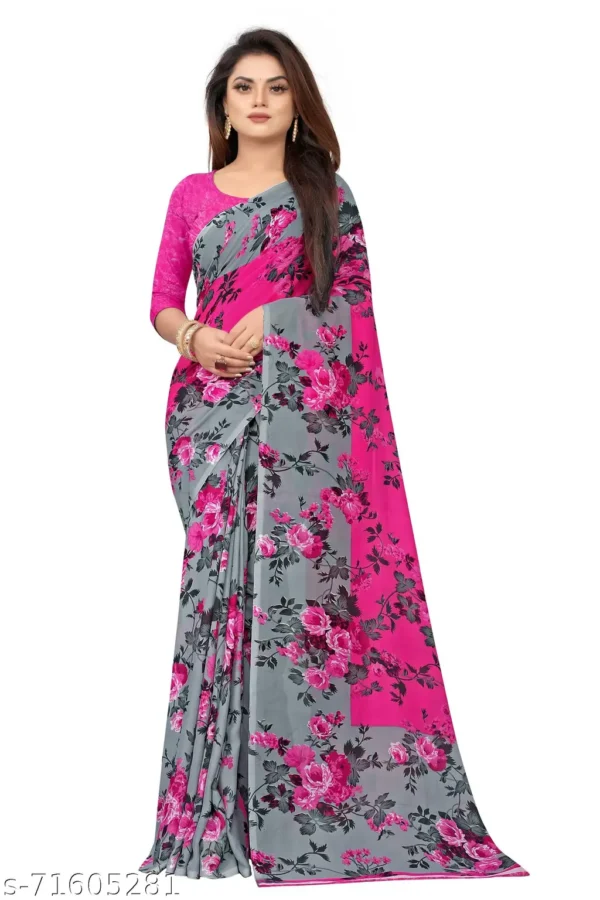 rjk6k_1024.webp Pink Floral Georgette Unstitched Saree Blouse