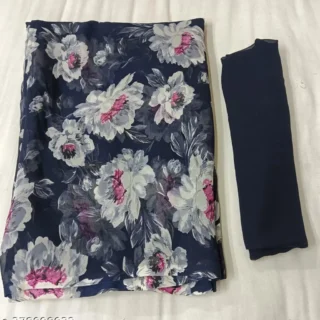Navy Blue Georgette: Lightweight Daily Saree