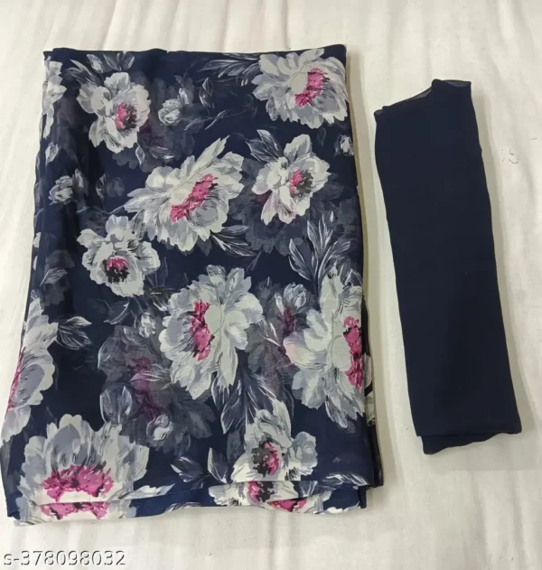 Navy Blue Georgette: Lightweight Daily Saree
