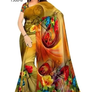 Pure Digital Printed Fancy Silk Saree