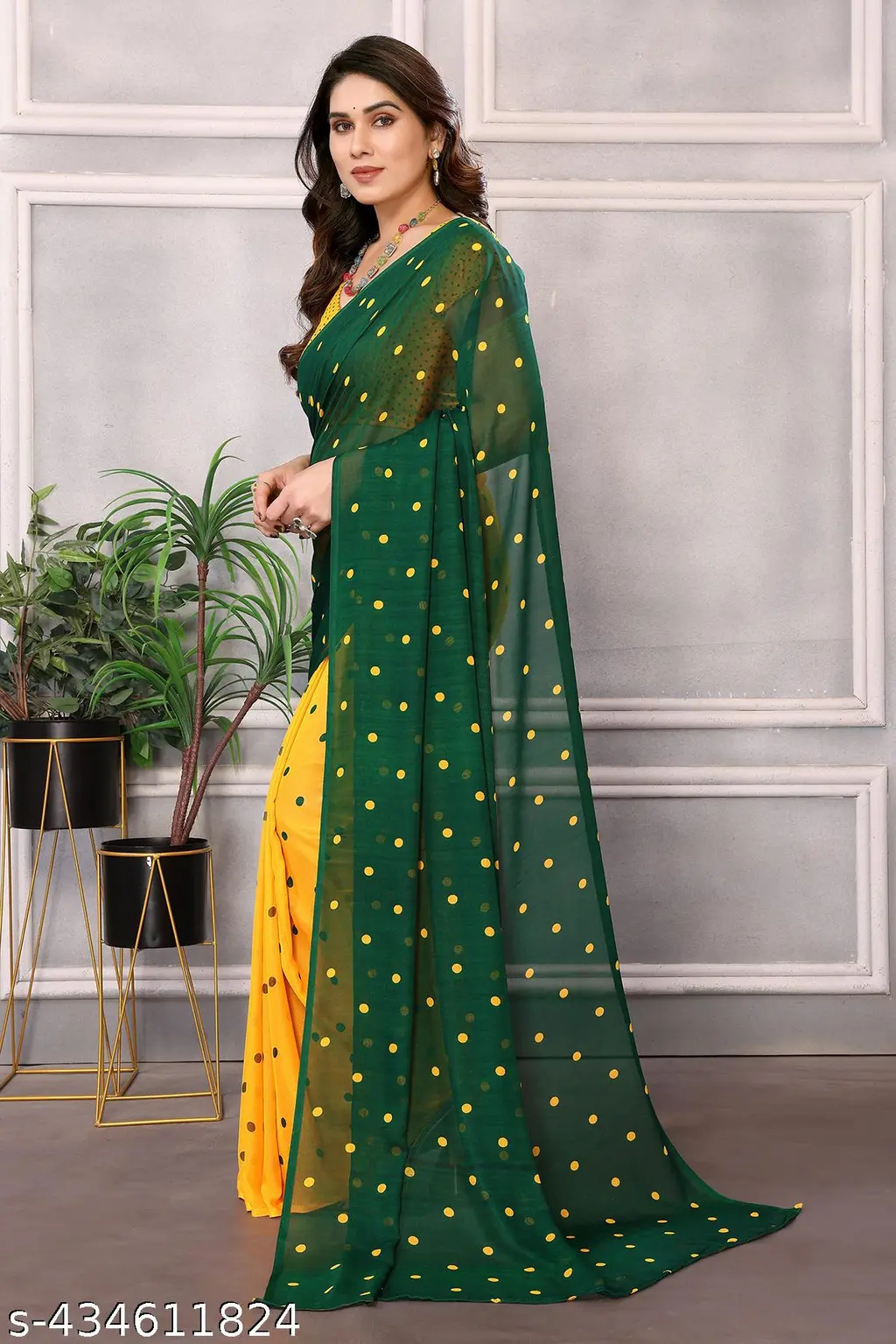 Radhya Printed Georgette Saree with Blouse - Image 2