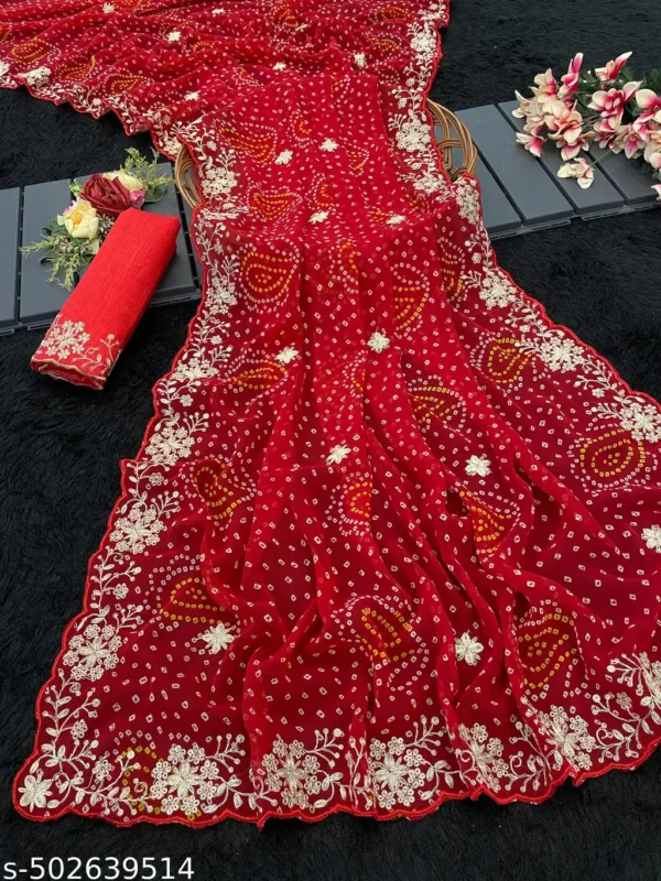 s6obg_1024.webp Bandhej Georgette Saree: Pitta Work & Embroidery