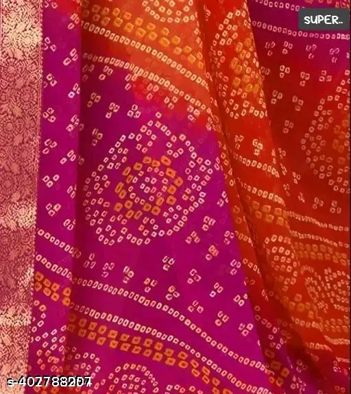 Bandhani Georgette Saree with Running Blouse - Image 4