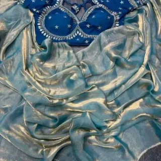 Silky Party Saree with Stitched Blouse