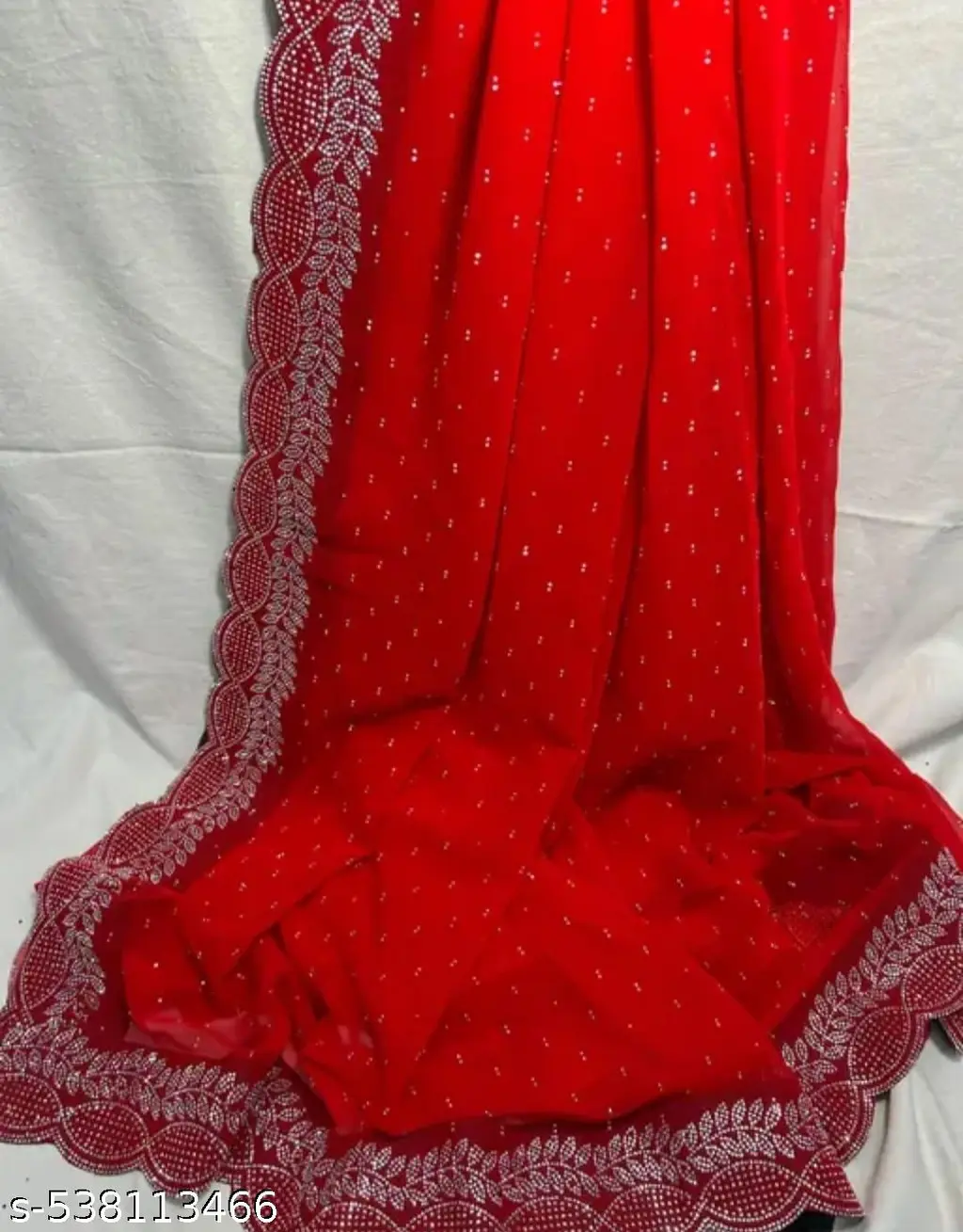 Elegant Stone Embellished Saree - Image 3