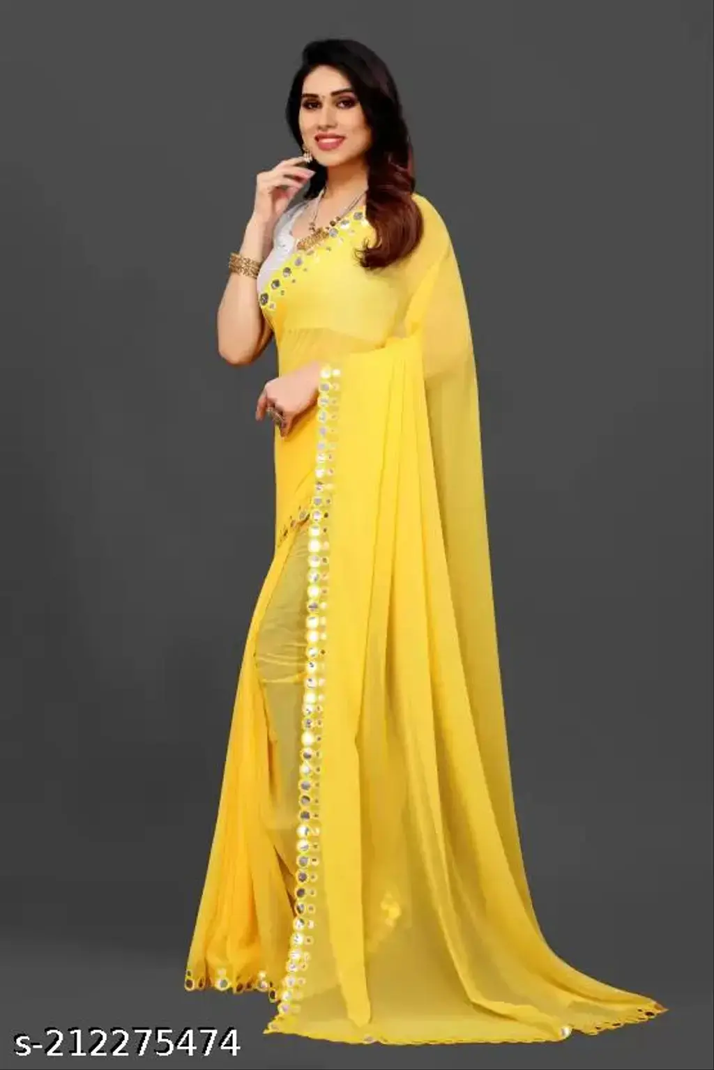 Fency Georgette Cut Work Saree - Image 2