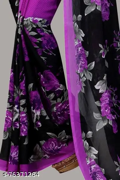Floral Georgette Saree Blouse Pieces (2Pack) - Image 4