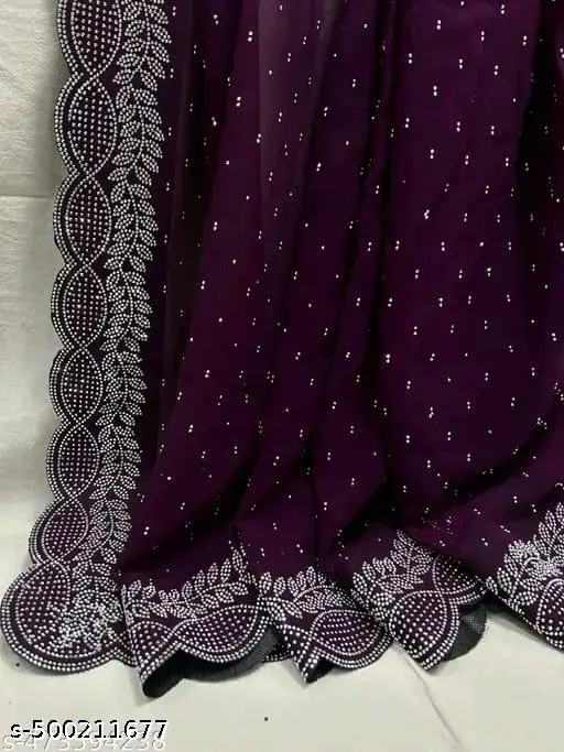Elegant Stone Work Saree - Image 2