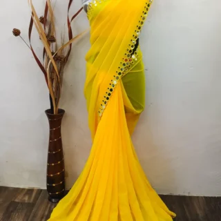 Embellished Georgette Saree: Fashionable & Elegant