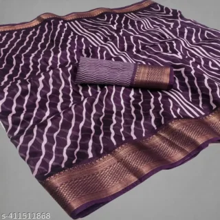 Leheriya Silk Cotton Saree with Blouse