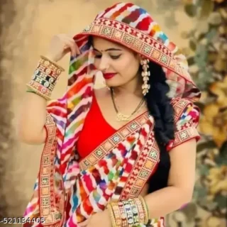 White Leheriya Saree: Holi Celebration