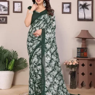 tafrv_1024.webp Floral Party Saree: Unstitched Blouse Piece